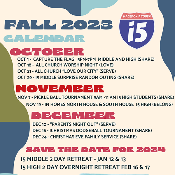 Fall 2023 Calendar